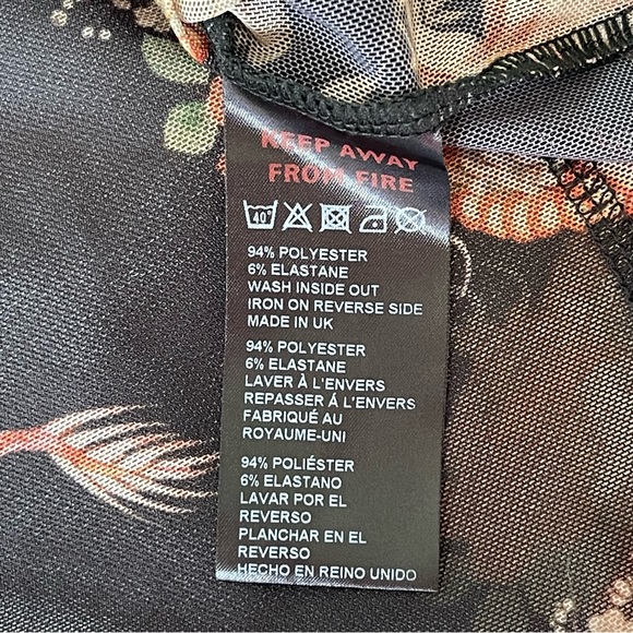 Urban Outfitter UO '90s Dragon Print Mesh Crew Neck Top long sleeve black size M - Picture 7 of 10